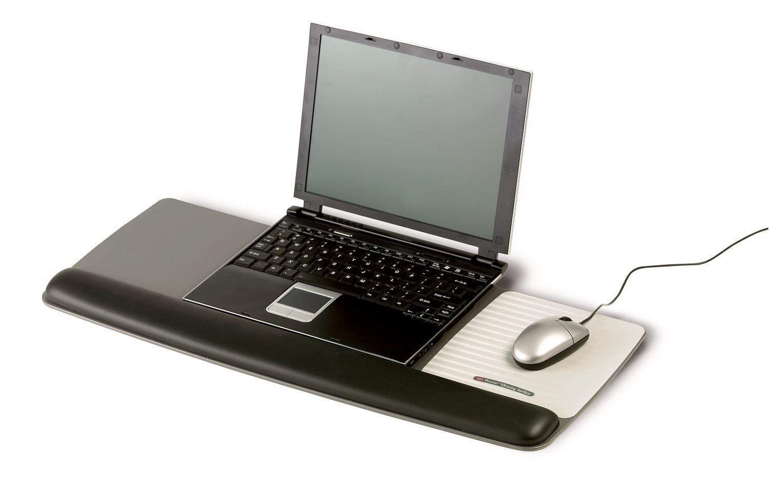 3m/commercial Tape Div. Antimicrobial Gel Mouse Pad/keyboard Wrist Rest Platform, Black/silver