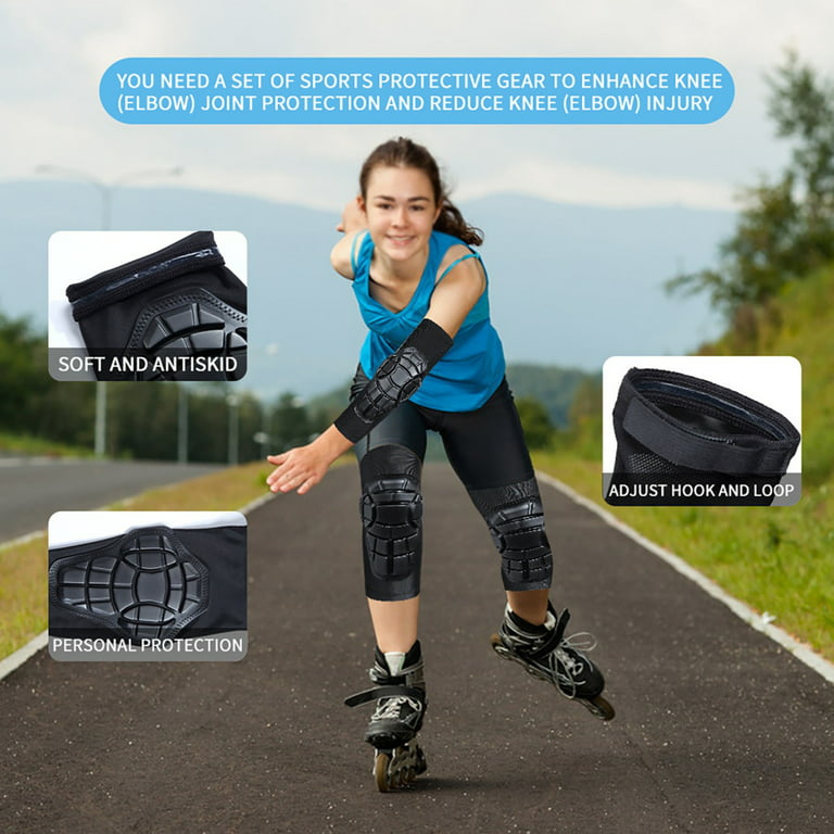 Adult/Kids Knee Pads Elbow Pads Wrist Guards Protective Gear Set for Inline  Roller Skating Skateboarding Scooter BMX etc