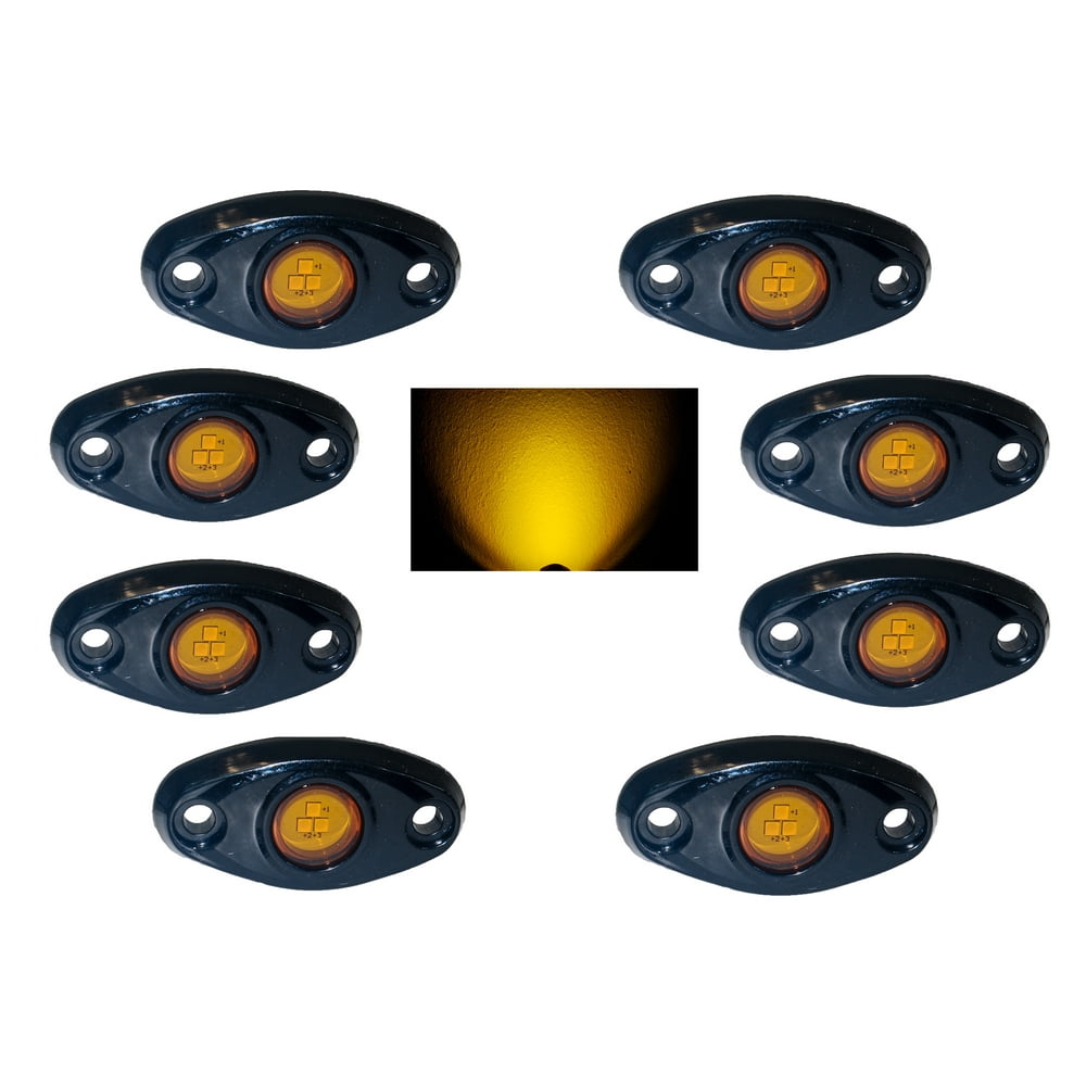 Amber Rock Light OZUSA Kit 8x LED for crawling under body frame fender 4x4 offroad Walmart