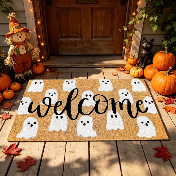 Zynviq Ghost Area Rugs 15.7" X 23.6" Halloween Throw Rug Polyester Rectangular Multicolor Washable Small Rug for Family Room