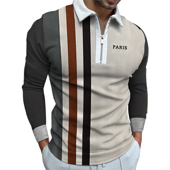 Vedolay Big and Tall Polo Shirts Long Sleeve Polo Shirts Casual Daily Fit Basic Shirts Brown,XL