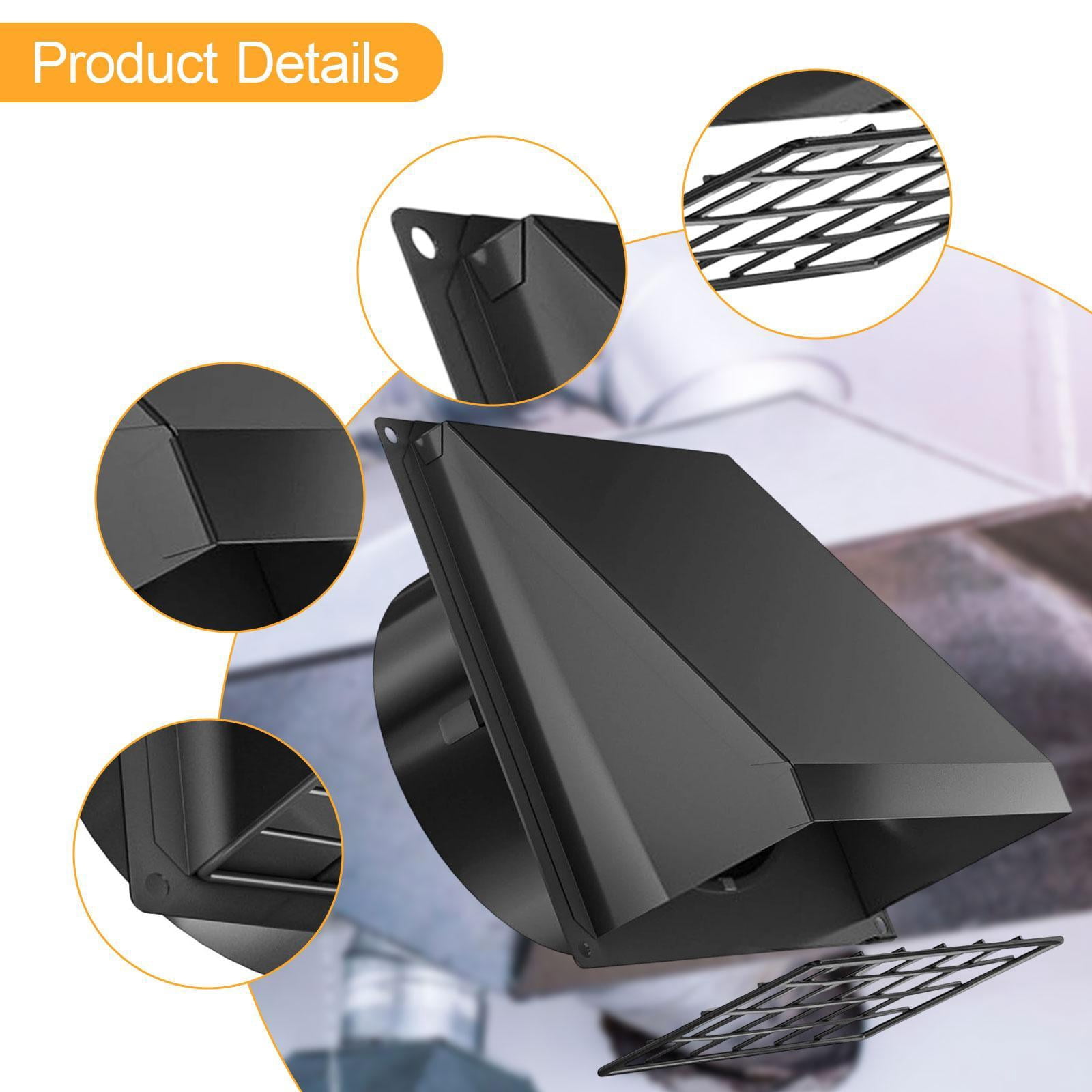 Fiocias Dryer Vent Cover Outdoor Wall Vent Cover Weatherproof Multifunctional Protection Black
