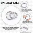 thumbnail image 5 of 3Pcs 3 Sizes Spring Gate Rings 304 Stainless Steel Tibetan Style Textured Spring Clasps Antique Silver 7 Gauge Carabiner Keyring Snap Rings Buckle for Decoration Keychain Making, 5 of 9