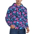 thumbnail image 2 of Goofa Blue Skull Flower for Men's Hooded Sweatshirt - Lightweight Pullover Hoodie with Kangaroo Pocket, Perfect for Everyday Wear-X-Large, 2 of 7