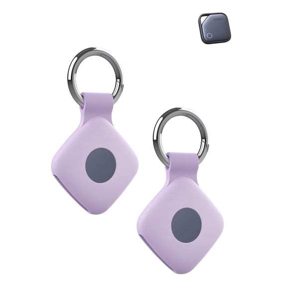 2 PACK Premium Silicone Case for UGREEN Tracker Tags, Scratch Resistant Protective Sleeve Anti-Scratch Shockproof Cover for UGREEN Tracker Tags Accessory (Device Not Included)-Purple