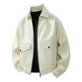 thumbnail image 4 of FYEGRE Men's Versatile Slim Fit Motorcycle Leather Jacket For And All Day Comfortable Wear White XXXXXXXXL, 4 of 6