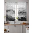 thumbnail image 4 of Sheer Curtains 63 Inch Length 2 Panels Set for Bedroom, Black Ombre Mountain Semi Sheer Curtains for Windows, Nature Abstract Art Marble Gradient Voile Window Treatments Rod Pocket Curtain, 4 of 7