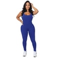 thumbnail image 1 of Gibobby pantalones holgados de oficina Mono de manga larga con cuello redondo y sin mangas para mujer, mono deportivo(Azul， L), 1 of 5
