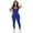 Blue, variant on Aayomet Women'S Jumpsuits Women's Sleeveless Backless Bandage O Neck Long Sleeve Jumpsuit Rompers Bodysuit Catsuit Sport,Black M