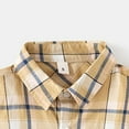 thumbnail image 4 of Toddler Summer Shirts Boys Button Down Short Sleeve T Shirt Top Casual Plaid Print Tunic Blouse Clothes for Children Khaki,4-5 Years, 4 of 5