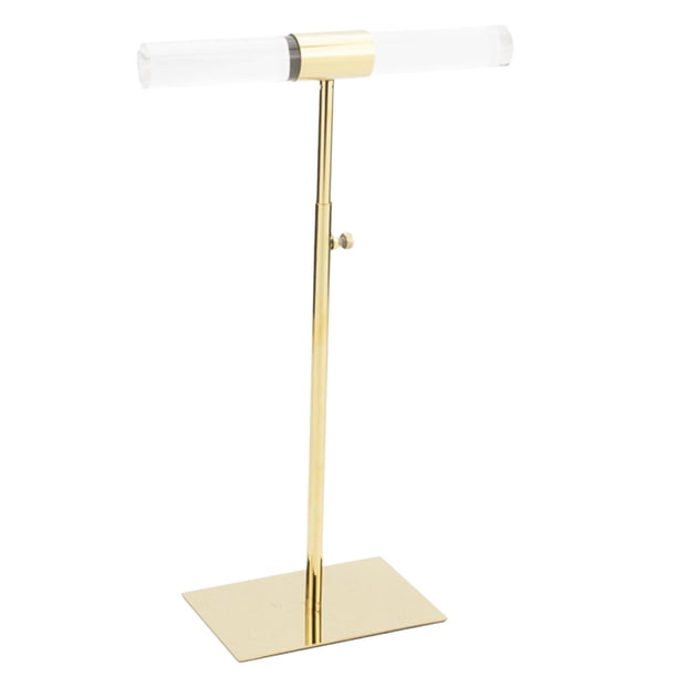 Expositor de joyas, soporte para joyas, estante de exhibición en T de 3 niveles, decoración del hogar, fotografía Oro