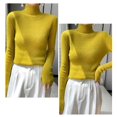 thumbnail image 5 of TRUBKH Fall Sweaters for Women Turtleneck Sweater Long Sleeve Fall Casual Sweater Slim Fit Knit Tops for Women Lightweight Sweaters for Women Womens Thermal Tops Outfits for Women Yellow L, 5 of 5