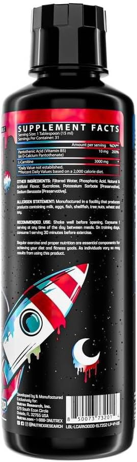 nutrex research l carnitine 3000 Acetyl L-Carnitine 500mg | Single Amino Acids main image 0