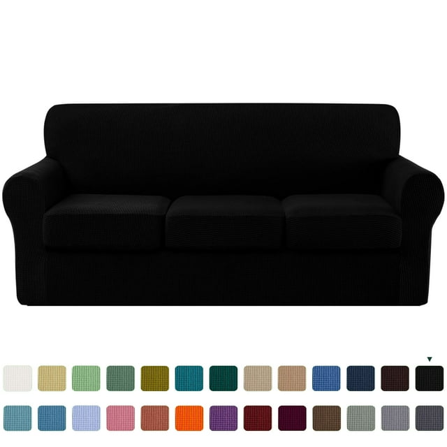 CHUN YI Housse de Canapé avec Housse de Coussin Séparée Extensible à Carreaux