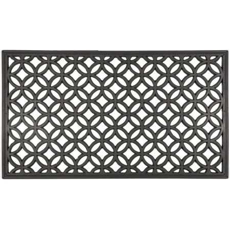 UPC 788460110698 product image for Entryways Circle Chains Recycled Rubber Indoor Outdoor Doormat, 16'' x 28'', Bla | upcitemdb.com