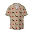 thumbnail image 4 of Uemuo German Shepherd Dog Pattern Cotton Linen Short Sleeve Shirts,Casual Lightweight Button Down Shirts,Vacation Beach Summer Tops-, 4 of 7