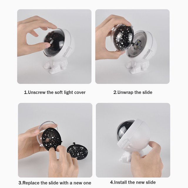 Lámpara decorativa creativa del proyector de la luz de la noche 5V para el dormitorio (blanco) Likrtyny Para estrenar