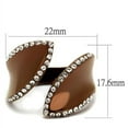 thumbnail image 2 of Luxe Jewelry Designs Women's Coffee Light Ion Plated Stainless Steel Cuff Ring with Crystals, Size 6, 2 of 4