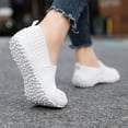 thumbnail image 5 of DLWKIPV Women's White Flyknit Slip-On Shoes - Breathable Lightweight Casual Loafers for Daily Wear(white,7), 5 of 6