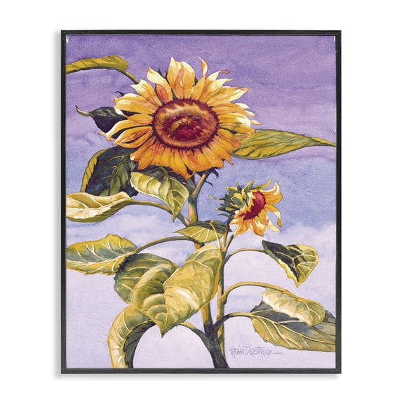 Stupell Industries French Country Sunflower Blooming Purple Sky Black Framed Giclee Art, 16 x 20, by Erin Dertner