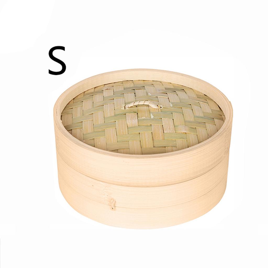 Altra Astra 8” Bamboo Steamer – 2-Tier, Glue-Free With Cotton Liners For Dim Sum, Veggies & More