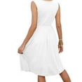 thumbnail image 3 of Women Summer Dresses Sleeveless Casual Loose Swing Button Down Midi Dress with Pockets, 3 of 3