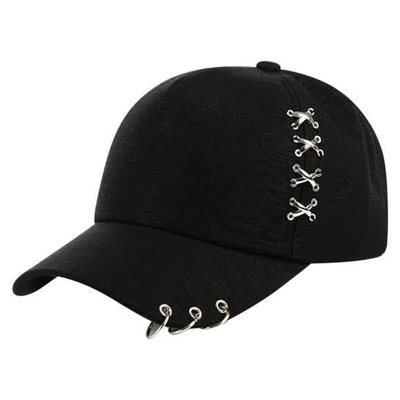 Unisexe Couleur Unie Anneaux Métalliques Mode Décontractée Casquette Parasol de Plage Grand Châle Couverture Chapeau de Course Viscera Seer Chapeaux Ouverts pour Femmes Écharpes Soulmate Chapeaux Preppy Visières pour Hommes Visière de Tennis