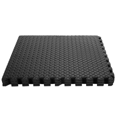 Gymax Black 48 Sq Ft Eva Foam Floor Interlocking Mat Gym Walmart
