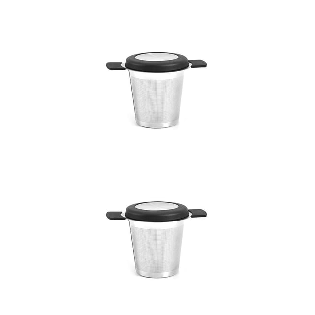 Colador de hojas sueltas de té Toystoory de acero inoxidable y silicona Negro 2piezas
