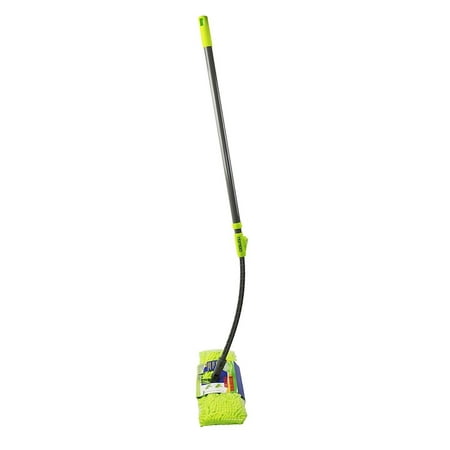 Microfiber Floor Mop-Duster | Dual Side Action Wet ‘N Dry | Dusts and Mops | Telescopic and Flexible Pole Adjusts to 66.5