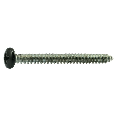 

#10 x 2 Black Painted Steel Phillips Pan Head Sheet Metal Screws