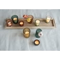 thumbnail image 4 of Creative Co-Op Round Glass Votive Holders on Wood Tray, Multicolor, Set of 10, 4 of 5