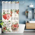 thumbnail image 6 of Strawberry No Hooks Shower Curtain with Snap-in Liner Summer Flower Fruit Shower Curtains for Bathroom, Waterproof, Easy Install, Washable 36"x72", 6 of 9