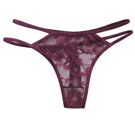 Tuinofas Sexy Underwear For Women Lace Seamless Thong Strappy Lingerie Panties See Through Panties Bridal Undies Tangas Para Mujer