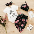 thumbnail image 3 of Actoyo Infant Baby Girl Romper Pants Headband Hat Clothes Outfit Set 12-18 Months, 3 of 12