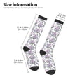 thumbnail image 5 of Daiia Sports Socks Violets Flowers Printed Novelty Crew Socks for Men Women Knee High Socks Cotton Socks Soft & Breathable Support Unisex Socks, 5 of 9