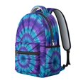 thumbnail image 2 of Blue and Purple Tie Dye Pattern Backpack for School, Cute School Bag with Adjustable Shoulder Straps and Padded Back, 15.3"x11"x7.1", 2 of 5