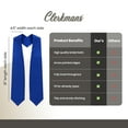 thumbnail image 3 of CLERKMANS Unisex Adult Plain Graduation Stole Sash, Blue, 3 of 5