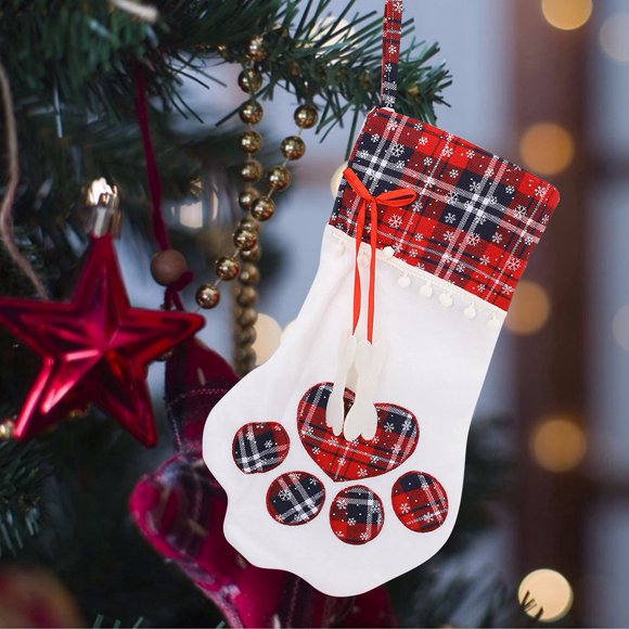 Pet Christmas Stocking,Christmas Gift Bags Dog Christmas Gift Bags Dog Paw Gift Bags Best in its Class