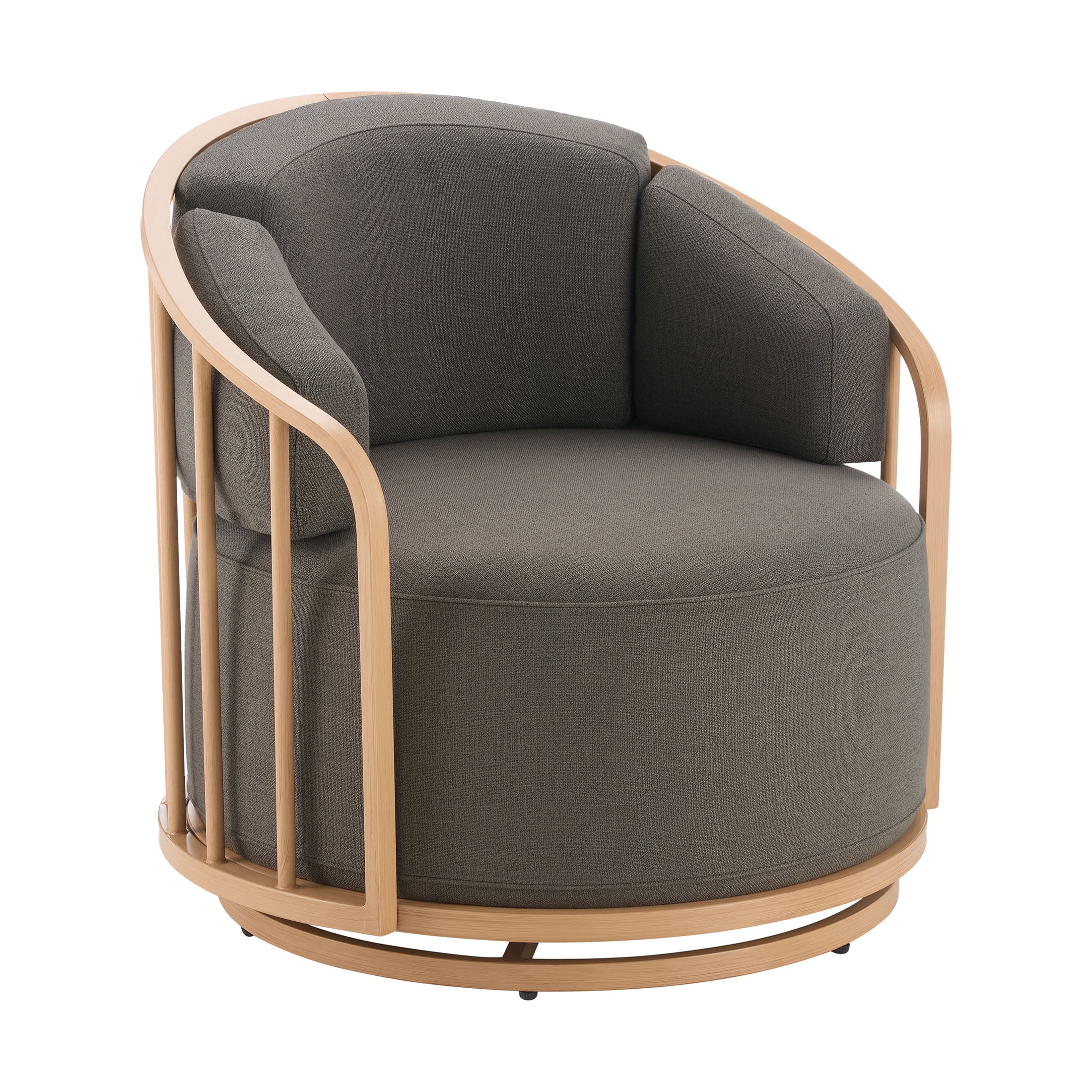 Better Homes & Gardens Lillian Swivel Birdcage Accent Chair, Charcoal Linen