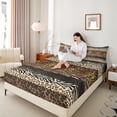 thumbnail image 4 of Homewish Animal Leopard Zebra Print Full Size Sheets 4-Piece for Children Teens Adults,Geometric Stripes Breathable Bed Sheets,Retro Vintage Lightweight Sheet Sets,Luxury Bedroom Decor, 4 of 7