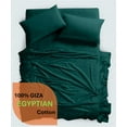 thumbnail image 2 of 1000 Thread Count, 100% Giza Egyptian Cotton Bedding Set, 4-PC Sheets Set, 19 Inch Deep Pocket of Fitted Sheet, Soft Sateen Weave Breathable - Teal Blue, Queen-XL, 2 of 7