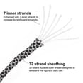 thumbnail image 3 of Cuerda Paracord Uxcell 330lb, 4mm 7 hebras, cordón de carrete para camping, hamaca, cuadrícula negra y blanca, 98 pies, 3 of 6
