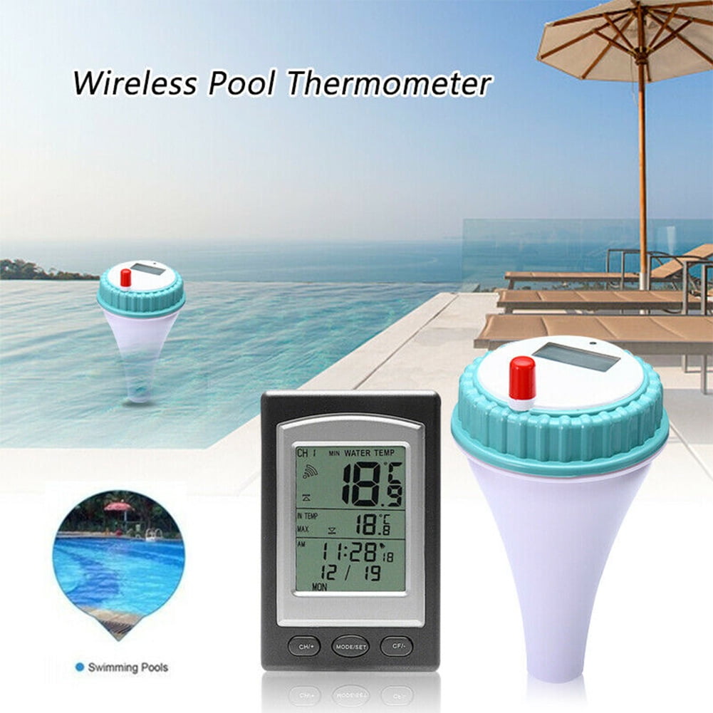 Wireless WiFi Pool Thermometer with Easy-to-Read 4 Digital LCD Display,  Perfect Water Thermometer for Indoor & Outdoor Swimming Pool, Hot Tub, Spa