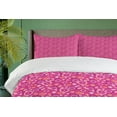 thumbnail image 4 of Ambesonne Blossom Duvet Cover Sets, Blooms in Retro Art Style, 2-King, Magenta and Orange, 4 of 7