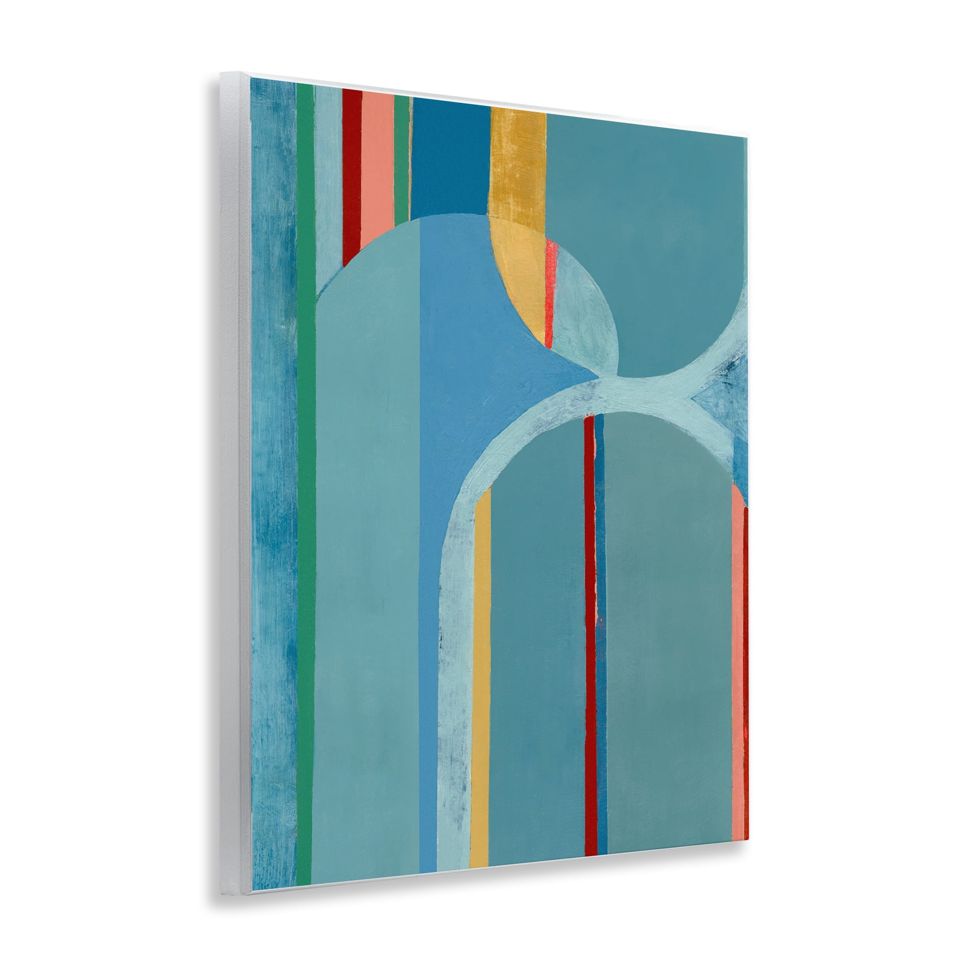 Stupell Industries Funky Blue Arches Abstract Painting Unframed Art Print Wall Art, 11 x 14