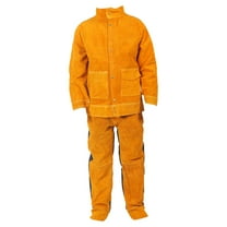 Welders Set Welding Jacket Pant Suit Welding Clothes Resistant Cowhide Leather Welding Clothes for Men