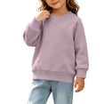 thumbnail image 3 of MexChoioe Kids Basic Crew Neck Sweatshirt Long Sleeve Raglan Sleeve Pullover Loose Cut Fall Winter Everyday Wear for Boys and Girls, 3 of 4