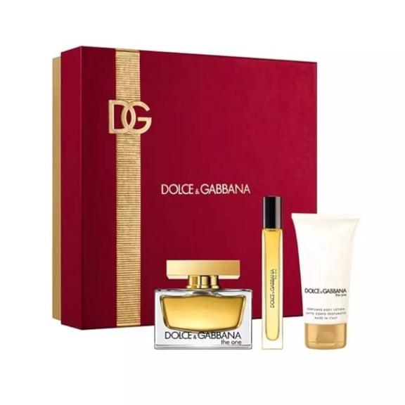 The One by Dolce and Gabbana for Women - 3 Pc Gift Set 2.5oz EDP Spray, 0.33oz EDP Spray (Mini), 1.7oz Body Lotion