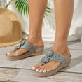 thumbnail image 6 of Wavsuf Wedge Sandals for Women Casual Summer Solid Gray Sandals Shoes Size 6, 6 of 7